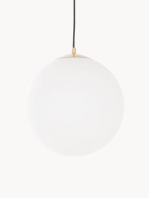 Lampada sferica a sospensione in vetro opalino Beth