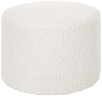 Pouf blanc crème peluche blanc crème Daisy