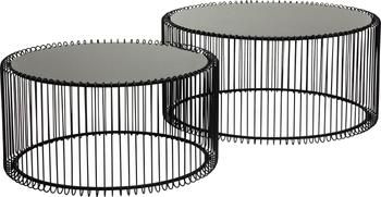Metall-Couchtisch 2er-Set Wire mit Glasplatte