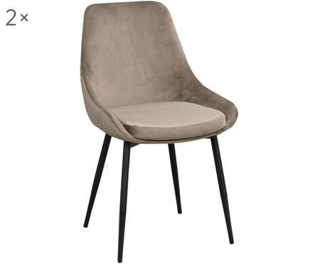 Chaises rembourrées en velours Sierra, 2 pièces