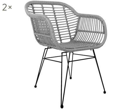 Polyrattan-Armlehnstühle Costa, 2 Stück