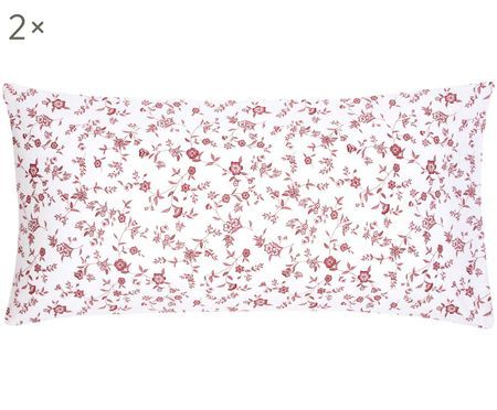 Renforcé-Kissenbezüge Anja mit Blumenmuster, 2 Stück