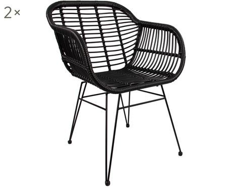 Polyrattan-Armlehnstühle Costa, 2 Stück