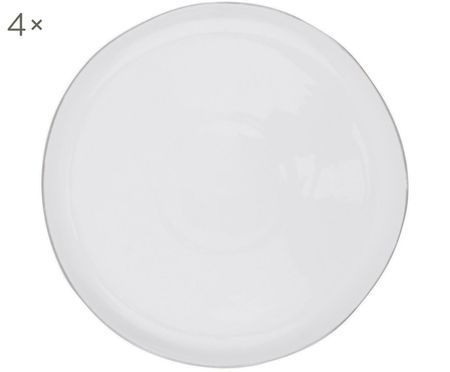 Frühstücksteller Abysse weiß/platin, 4 Stück