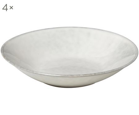 Handgefertigte Suppenteller Nordic Sand, 4 Stück