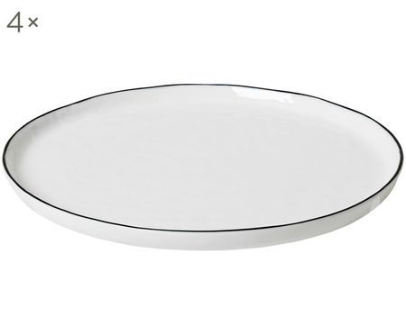 Handgemachte Frühstücksteller Salt, 4 Stück