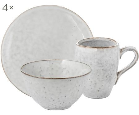 Handgemachtes Frühstücks-Set Nordic Sand, 4 Personen (12-tlg.)