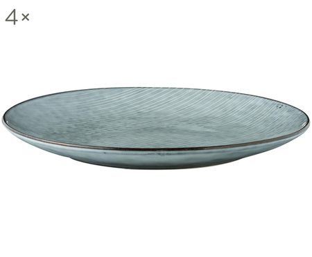 Handgemachte Platzteller Nordic Sea, 4 Stück