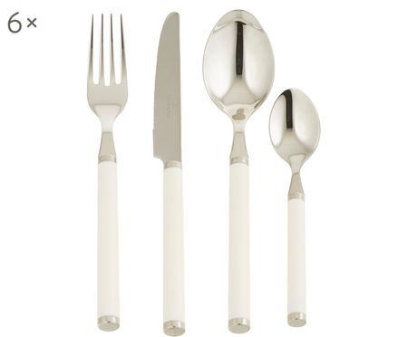 Besteck Set Play White Pearl Aus 18 10 Edelstahl 6 Personen 24