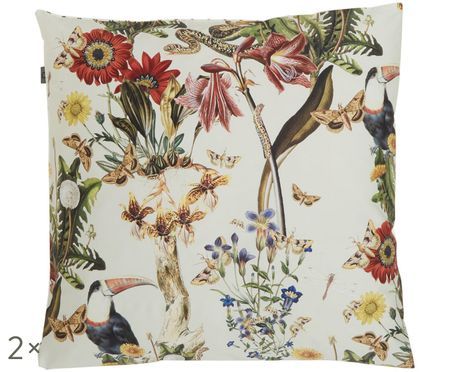 Housses de coussin réversibles en satin de coton Airen, 2 pièces