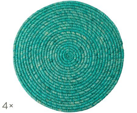 Sets de table ronds Raphia, 4 pièces