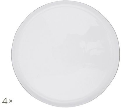 Speiseteller Abysse weiss/platin, 4 Stück