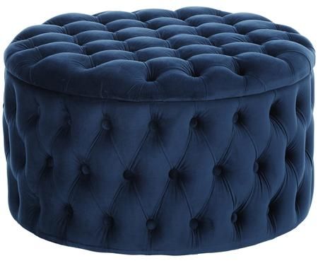 Tabouret en velours XL avec rangement Chiara