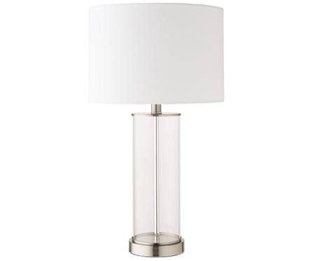 Tischleuchte Abigail aus Glas und Leinen
