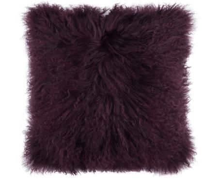 Housse de coussin en peau d'agneau poils longs Ella