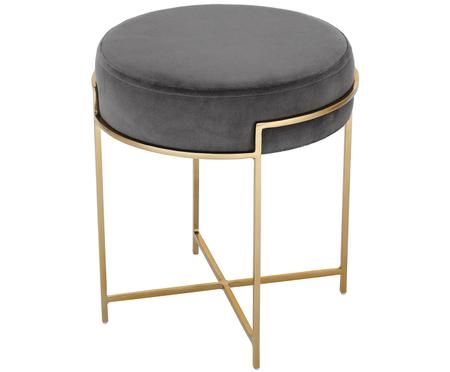 Tabouret en velours avec structure en métal Madeleine