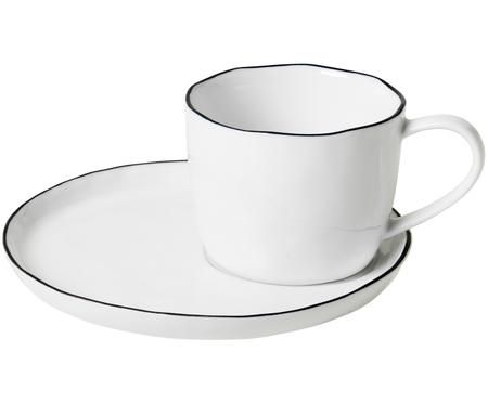 Handgefertigte Tasse mit Untertasse Salt