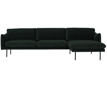Divano con chaise-longue in velluto Moby