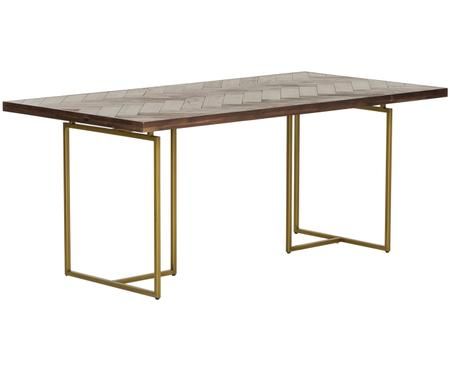 Tavolo da pranzo con piano in legno a spina di pesce Class