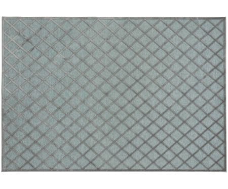Tapis en viscose gris-bleu Danton