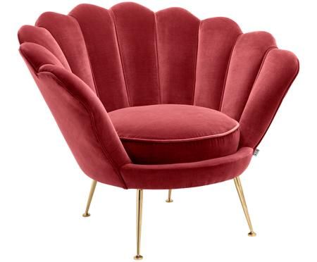 Samt-Loungesessel Trapezium in Rot