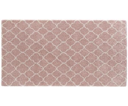 Tapis à longs poils rose-crème Grace