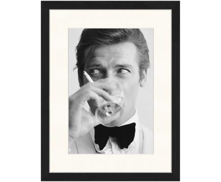Impresión digital enmarcada James Bond Drinking