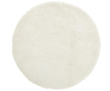 Tapis rond Leighton à poils longs gris foncé
