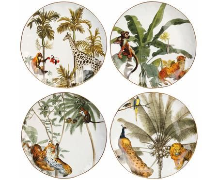 Set piatti da colazione Animaux, 4 pz.