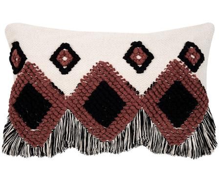 Housse de coussin style ethnique à franges Tanea