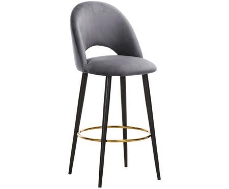 Chaise de bar en velours Rachel