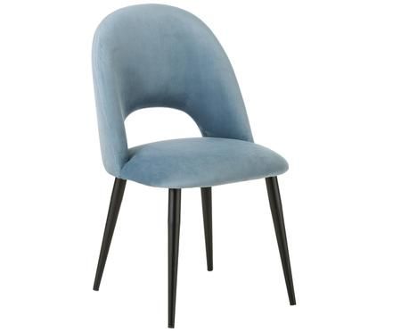 Chaise en velours rembourrée Rachel