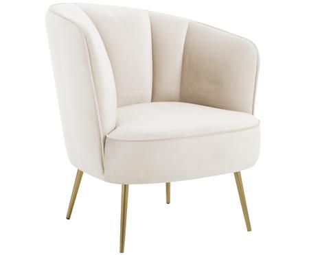 Samt-Cocktailsessel Louise in Beige
