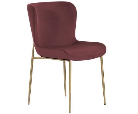 Chaise rembourrée en velours Tess