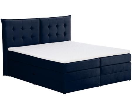 Basic Samt-Boxspringbett Fendy mit Bettkasten