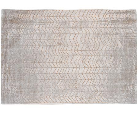 Teppich J. Ladder in Grau mit goldenem Zickzack-Muster
