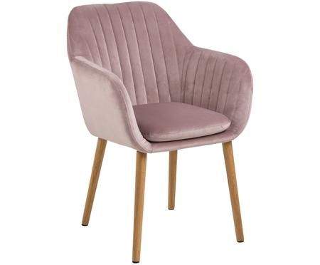 Chaise en velours et à accoudoirs Emilia