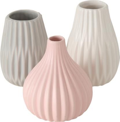 Kleines Vasen-Set Wilma aus Steingut, 3-tlg.