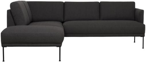 Ecksofa Fluente in Dunkelgrau mit Metall-Füssen