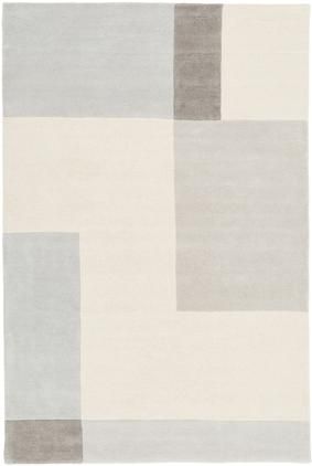 Handgetufteter Wollteppich Keith mit geometrischem Muster