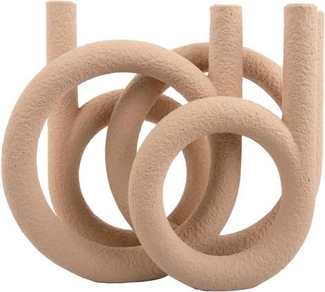 Großer Kerzenhalter Ring in Beige