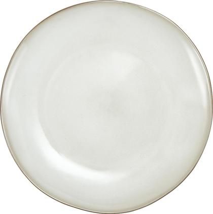Handgemachte Steingut-Speiseteller Thalia in Beige, 2 Stück