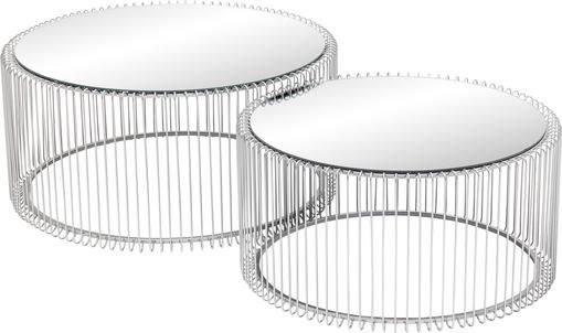 Couchtisch-Set Wire mit Glasplatte, 2-tlg.