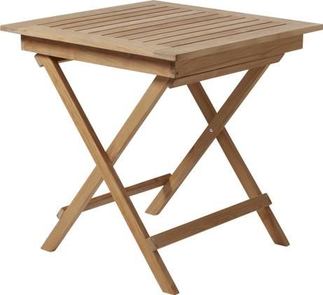 Klappbarer Gartentisch York aus Teakholz, 70 x 70 cm