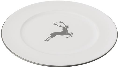 Handbemalter Speiseteller Gourmet Grauer Hirsch