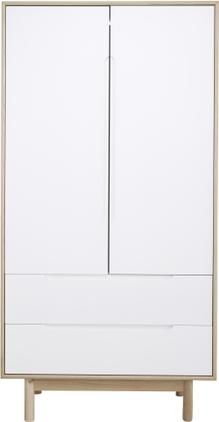 Kleiderschrank Cassy in Weiss, 2-türig