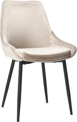 Samt-Polsterstühle Sierra in Beige, 2 Stück