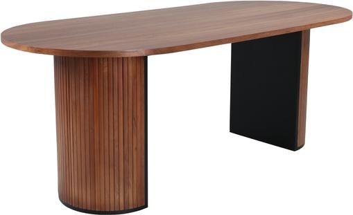 Ovaler Esstisch Bianca in Nussbaumfarben, 200 x 90 cm