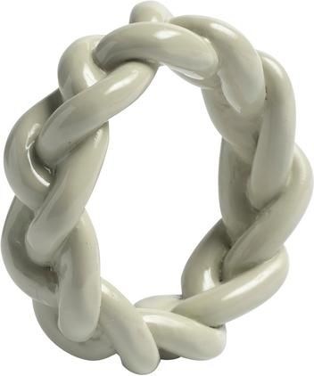 Serviettenringe Braid in Grau, 4 Stück