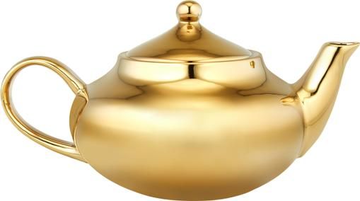 Steingut Teekanne Good Morning in Gold, 1 L